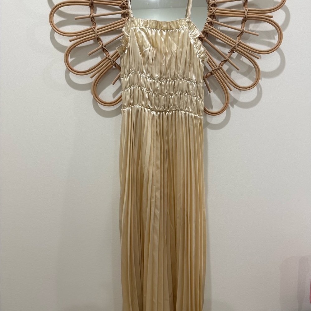 SHEIN Champagne Satin Maxi Dress